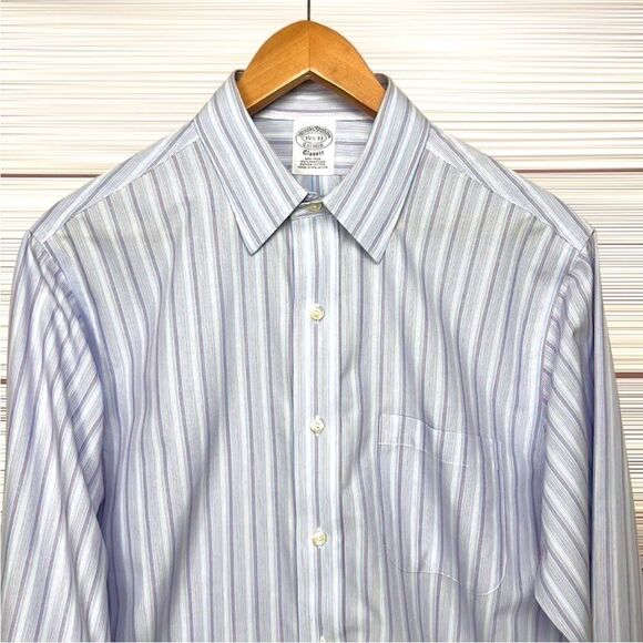 Brooks Brothers Cotton Striped Classic Fit Button Up Shirt Neck 15 1/2 - 33 - Picture 3 of 9